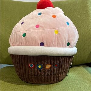 Plush Cupcake Stuffed Animal - Pink and Brown